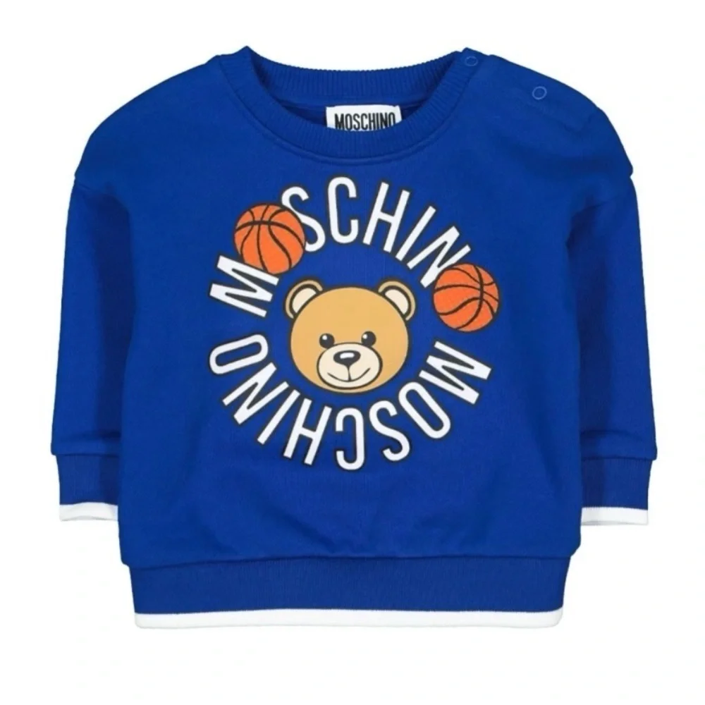 Moschino Bear Logo Sweatshirt Toddler Boys 3T Royal Blue
